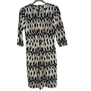 J. McLaughlin Nicola Dress Women S Black NWT Ikat Stripe Catalina‎ Cloth 3/4 Slv